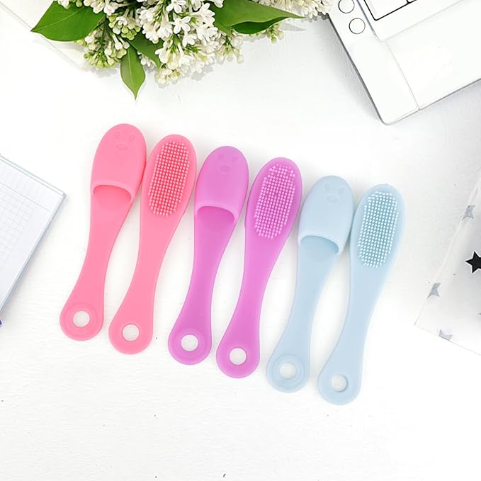 6pcs Cat Chin Brushes, 2025 New Soft Silicone Cleaner Pet Finger Toothbrush Cats Chin Scrubber Tooth Brush Comb in Improved Design for Dogs Pets Facing Cleaning Grooming