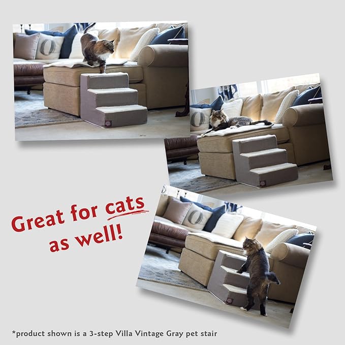 3 Step Portable Pet Stairs By Majestic Pet Products Villa Orange Steps for Cats and Dogs Tangerine