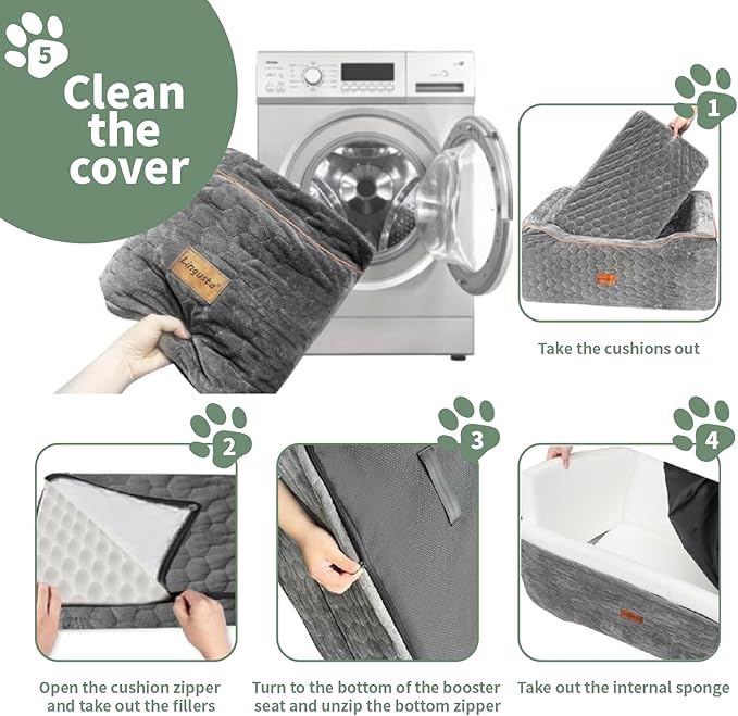 Dog Car Seat Medium Sized Dog Under 60 Lbs, Large dogBed for Car Back Seat, Booster Seat for 2 Small Dogs,PortableDog Travel Accessories
