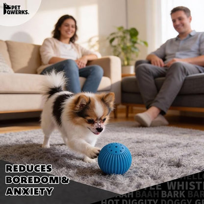 Pet Qwerks Talking Babble Ball - Interactive Chew Dog Toy - Small