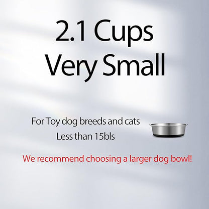 Stainless Steel Dog Bowls Set of 2, Anti Rust Metal & Non Slip Rubber Base, Heavy Duty Large Feeding Dishes, Food Grade BPA Free, Food and Water Bowl for Meduim Dogs (64oz, 8cup)