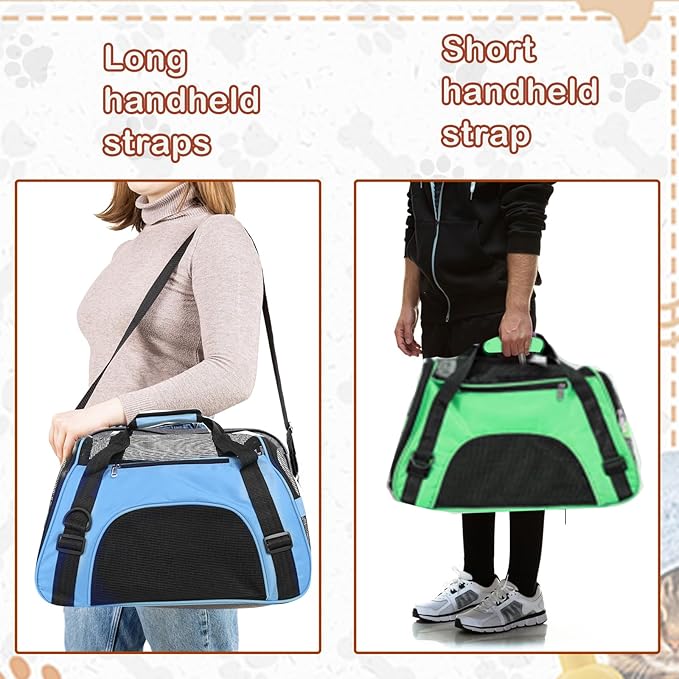 6 Pcs Cat Carrier 16.9 x 9.6 x 8.3 Inch Portable Soft-Sided Pet Carrying Bag Comfortable Foldable Bag for Small Pet Travel Under 6.6 Lbs Cat (6 Colors)