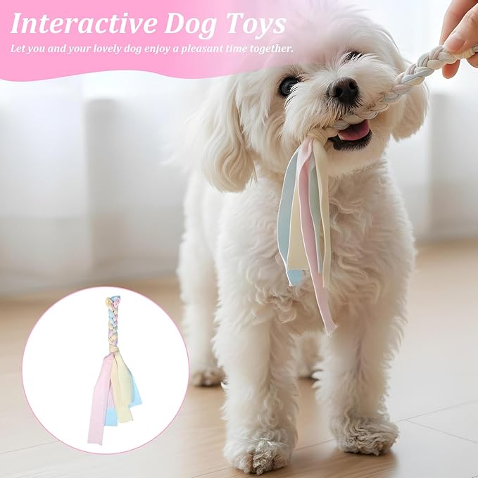 4 PCS Flirt Pole Replacement Toys, Natural Rope Squishy Face Flirt Pole for Dogs for Interactive Play and Chewing as a Fun Dog Chase Toy