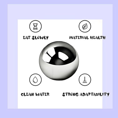 SUS304 Stainless Steel Dog Food Slow Feeder Ball - 2.5in - Slows Fast Eating, Prevents Choking, Bloating & Obesity - Fun Feeding for All Dogs - Durable, Smooth & High Adaptability (Small 2.5Inch)