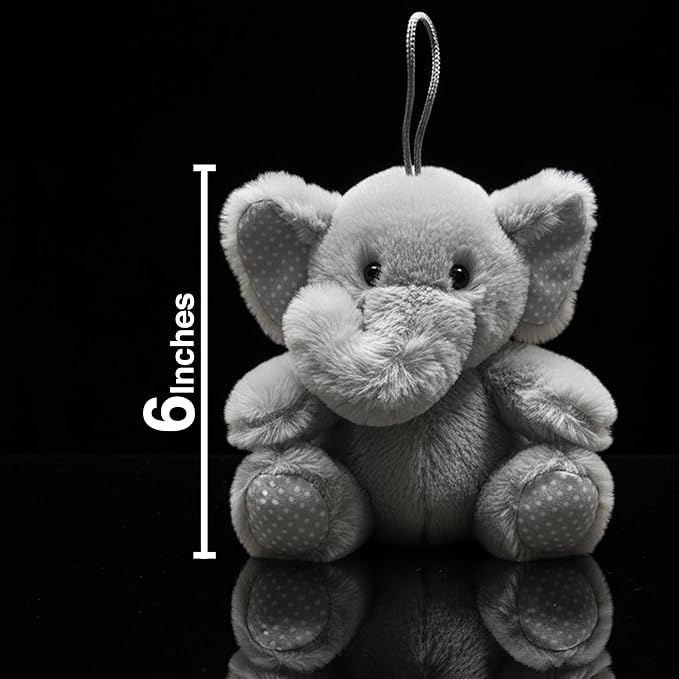 Elephant Dog Toy | Squeaky Elephant | Plush Elephants Dogs Toys | Stuffed Squeaky Chew Dog Toy | Realistic Animal Dogs Toys | Interactive Squeaky Elephants | Small/Medium Breed | Grey | 6"