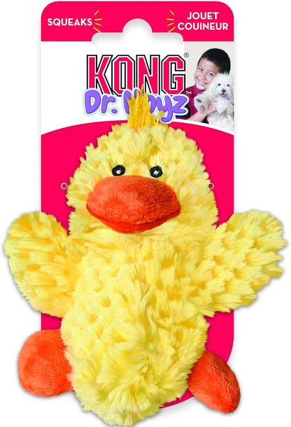 KONG - Plush, Low Stuffing Squeak Duck Dog Toy - Replacement Squeaker Included- For Small Dogs