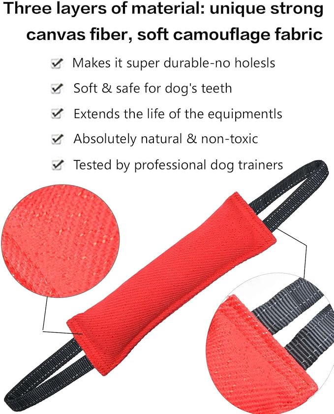 Clysrou Dog Tug Toy Tough Jute Bite Pillow Lasting Training Equipment Puppy to Large Dogs Interactive