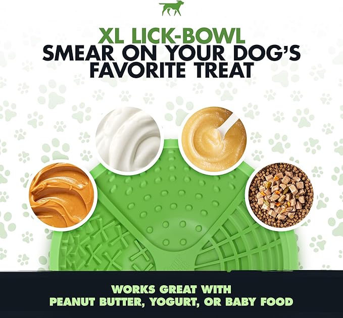 Tuff Pupper XL Dog Lick Bowl | Thick Silicone Lick Mat | Long Lasting 4 Texture | Large Slow Feeder Bowl | Calms Anxiety & Boredom | Stable & Wobble Mode | Easy Clean Dishwasher Safe | NOT for Chewing