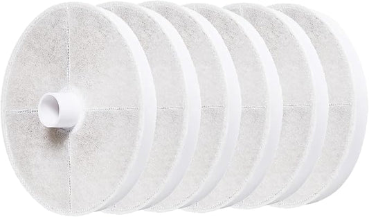 Amazon Basics Replacement Filters for 3L Pet Water Fountain, Pack of 6, White