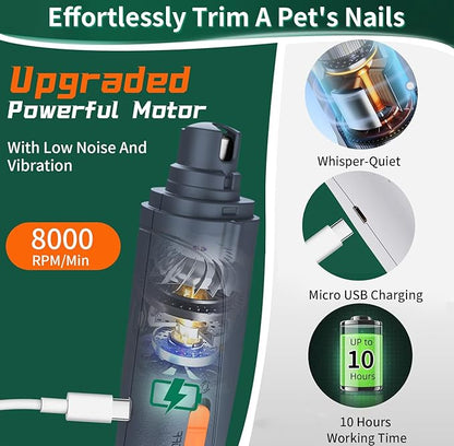 2-in-1 Cat Nail Clippers & Dog Nail Clippers Trimmers for Large Medium Small Dogs Cats Claw Trimmer Quick Sensor and Safety Guard USB Rechargeable with 2 LED Lights Dogs Nail Trimmer