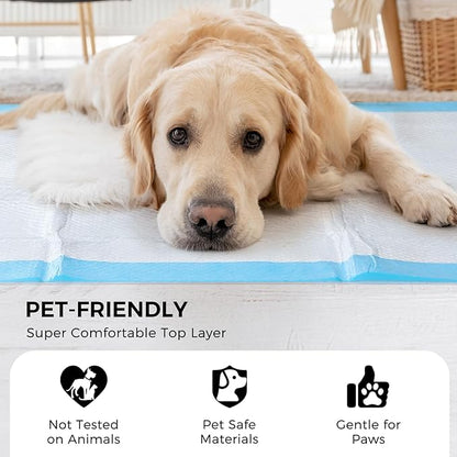 100 Pack 30"x36" Extra Large Dog Pee Pads - Super Absorbent & Leak-Proof Disposable Puppy Training Pads | X-Large Quick-Dry 5-Layer Protection Piddle Pads for Indoor & Outdoor Use