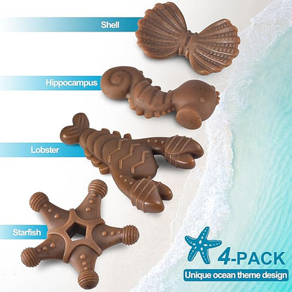 PETSTA Dog Chew Toys for Aggressive Chewers, Durable Dog Toys for Large Dogs, Heavy Duty Dog Toys/Large Dog Toys/Indestructible Dog Toys, Tough Dog Toys for Medium/Large Dogs Breed (4 Pack)
