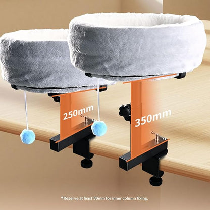 Desk Hammock for Cat with Height Adjustable Lounging Bed Perch Breathable Cloth Resting Bed Hammock