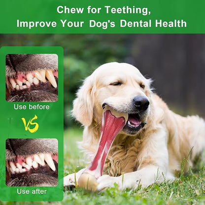 2 Pack Dog Chew Toys for Aggressive Chewers - Beef Flavor Indestructible Nylon Puppy Bone Tough Teething & Calming for Large Medium Breeds(10lbs-70lbs) Birthday Gift Christmas