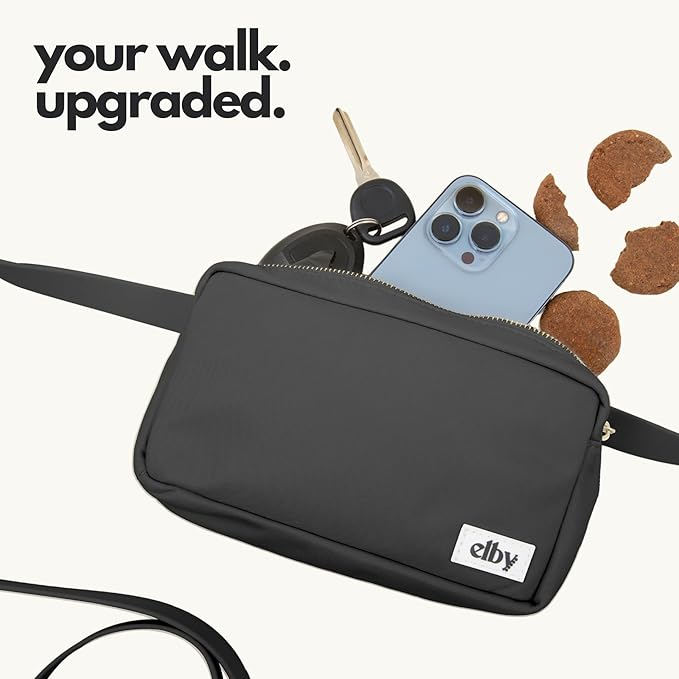 Hands Free Dog Leash with Treat Pouch – Waterproof Cross Body & Waist Leash for Dog Walking and Training with Poop Bag Holder - Cute Walking Accessories for Medium and Large