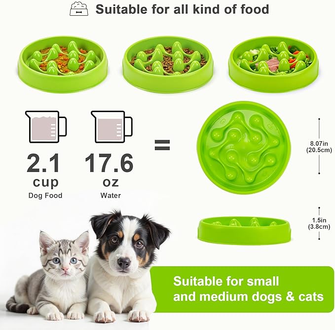 Slow Feeder Dog Bowls, Maze Dog Bowl Slow Feeder for Healthy Eating, Non-Slip Dog Food Bowl, Food-Grade Puppy Bowl, Slow Feeder Cat Bowl & Cat Food Bowl, Puzzle Dog Bowls for Small & Medium Pets