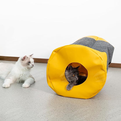 Homrich Multifunctional Collapsible Cat Play Bag, Indoor Cat Tunnel Activity Center Mat, Durable Rug for Hide and Seek, Scratching Sleeping Running Interactive Toys for Bored Kitten Adult Cats