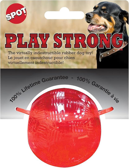 SPOT Play Strong Small Ball - Durable TPR, Treat Hiding, Virtually Indestructible Dog Toy for Aggressive Chewers, Small Dogs & Puppies, 2.5 inch