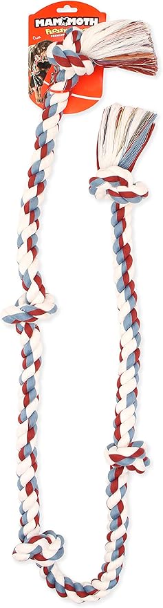 Mammoth Pet Products Flossy Chews Color Rope Tug – Premium Cotton-Poly Tug Toy for Dogs – Interactive Dog Rope Toy – Tug Dog Chew Toy, Beige, super xl 72”, 20042F