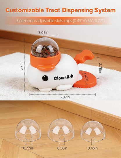 Dog Treat Dispenser Puzzle Toy, Interactive Slow Feeder Bowl for Cats and Dogs, Mental Stimulation Enrichment Toy, Indoor Pet Feeder with Silicone Mat to Keep Pets Busy,Multiple Colors (White)