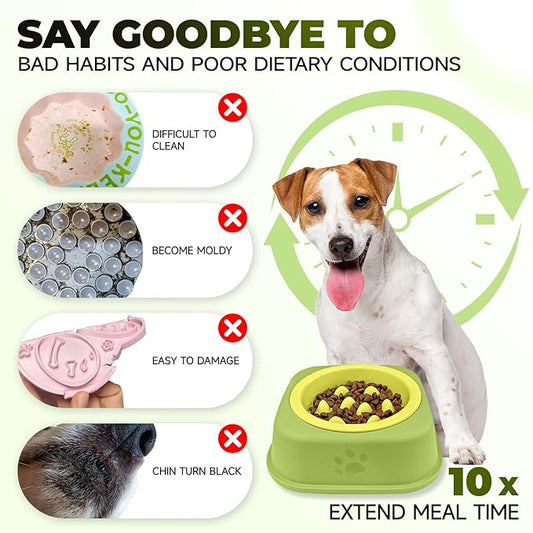 Slow Feeder Dog Bowls Ceramic Puppy Feeding Bowl for Small Dogs Cat Slow Feeder Bowl Protecting Cat and Dog Whiskers Preventing Choking with 2-in-1 Multifunctional Training Whistle