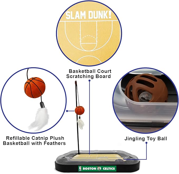Pets First Boston Celtics Basketball Cat Scratcher Toy 14 x 11