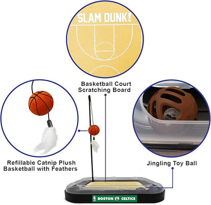 Pets First Boston Celtics Basketball Cat Scratcher Toy 14 x 11