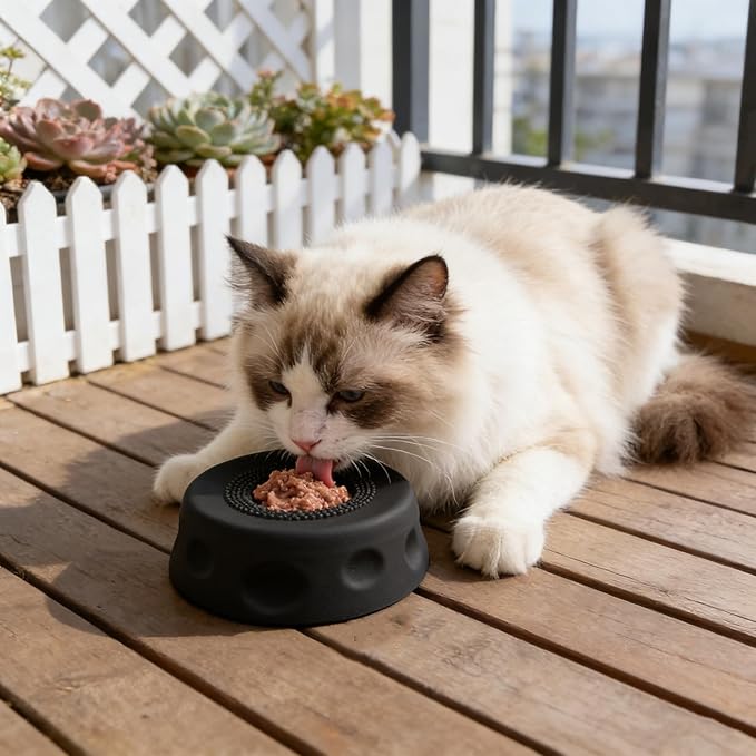 Dog Lick Bowl with Ball,Lick Ball Bowl for Dogs,Dog Licking Bowl with Rolling Ball,Slow Feeder Ball Bowl to Slow Pet Eating,Rolling Ball Dog Bowl Give Pet More Time to Enjoy Eating. (Gray)