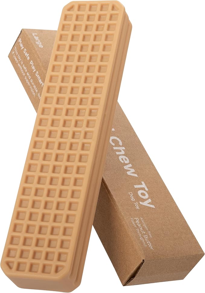 Durable Chew Toy for Large Dogs - Peanut Butter Flavor Dental Chew Toy, Long-Lasting Nylon for Aggressive Chewers, Reduces Tartar and Plaque