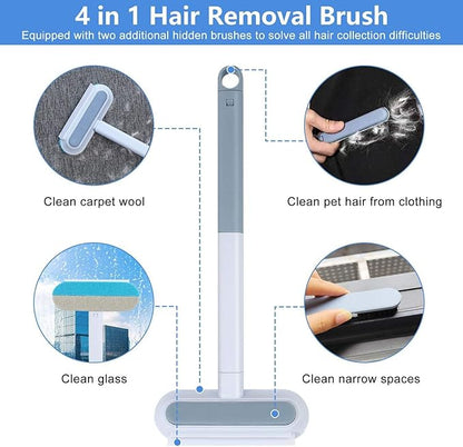 2026 NEW Pet Hair Removal Tool for Dogs & Cats (19" Long Brush + Gloves), Electrostatic Reusable Pet Hair Remover, Five Finger Magic Brush with Adjustable Handle for Couch, Carpet, Bedding, Clothes