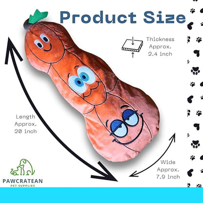 7" Squeaky Plush Toy for Puppies Small Dogs Self Etertainment Washable Soft Made [PET ONLY] (Triple Pumpkin)