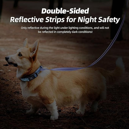 Roses&Poetry Hands Free Dog Leash for Small Dogs, All-in-One Leash & Collar 6.6-8.7ft Adjustable Waist Crossbody Leash for Dog Walking Lightweight with No Metal Clip Running Jogging