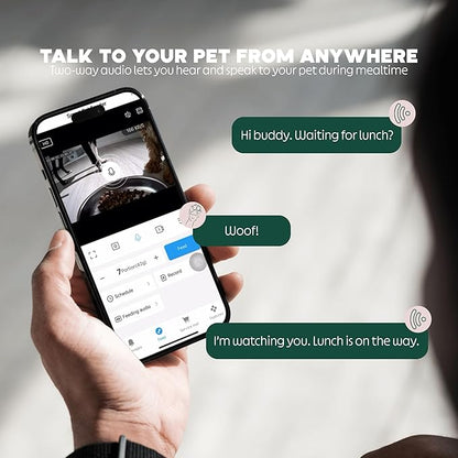 Automatic Cat Feeder with 1080P HD Camera – Timed Dry Food Dispenser for Cats and Dogs, App Control, 6L Capacity, Portion Control, Scheduled Meals, Two-Way Audio