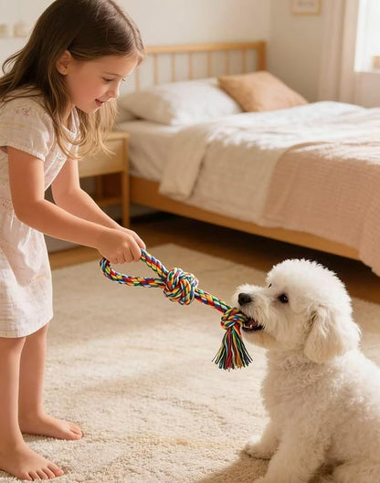 Pet Rope Toys (Small Rainbow Color 5PCS)