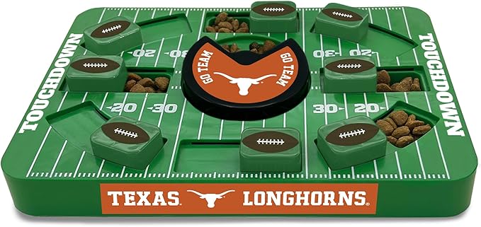 Pets First NCAA Texas Large Puzzle Toy - Interactive Dog Treat & Slow Feeding Toy