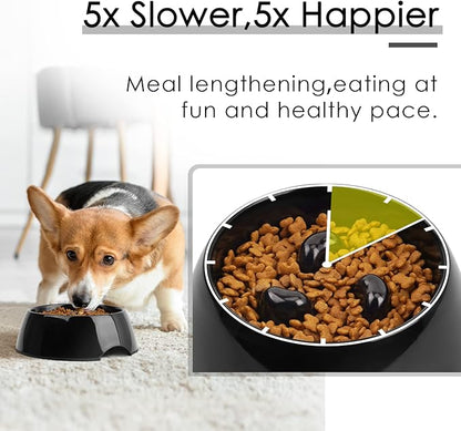 Super Design Slow Feeder Dog Bowl, 1/2 Cup, Non-Slip, Heat-Resistant, Sturdy, Dishwasher Safe, Suitable for Large Dogs