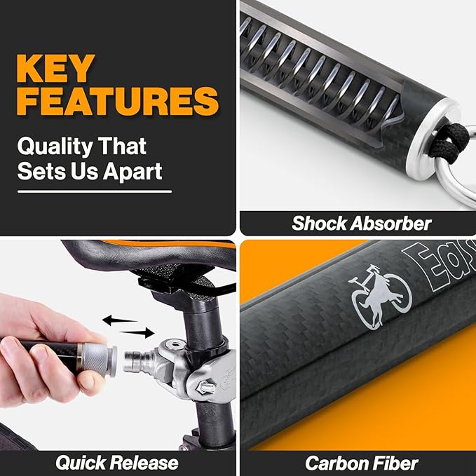 V2.0-180° Rotating Dog Bike Leash - with Shock Absorbers and Quick Attach Mechanism | Carbon Fiber | Detachable, Adjustable for the Smoothest Ride- Patent Pending (Black)