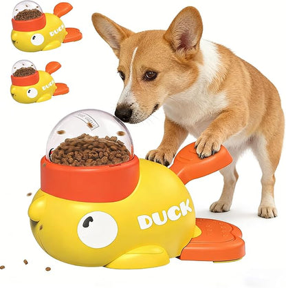 Dog Interactive Treat Dispenser Toy,Slow Feeder Dog Bowl,Dog Interactive Treat Feede Toys,IQ Training and Workout for Cats and Dogs. (Yellow)
