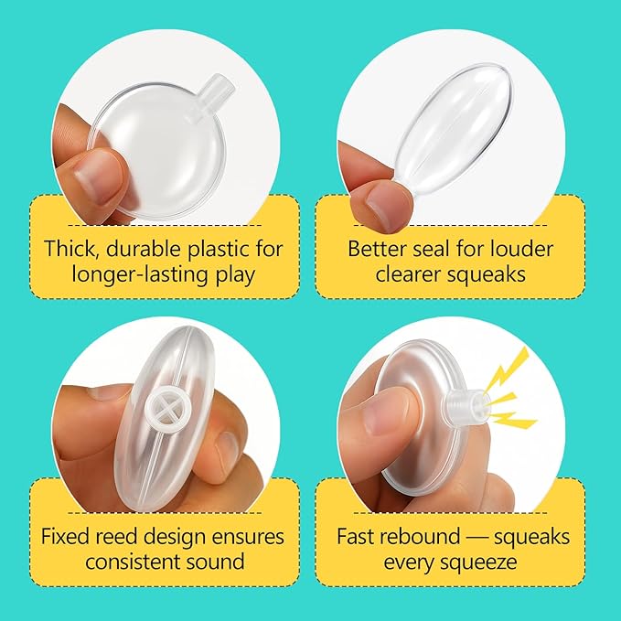 Squeakers for Dog Toys - 60 Pack Replacement Dog Toy Squeakers (5 Sizes Mixed)