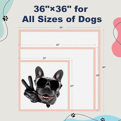 Puppy Pads Extra Large 36" × 36" - 45 Count Dog Pads Pink, XXL Pee Pads for Pets｜Disposable Dog Training Pads, Super Absorbent & Leak-Proof & Quick Drying Potty Pads