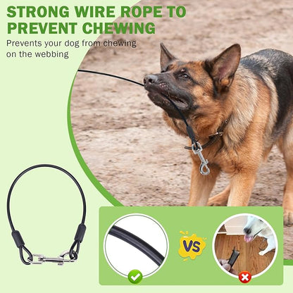 SCENEREAL Retractable Dog Leash for Small Medium Large Dogs up to 110lbs, 26ft 360° Tangle-Free Nylon Tape with Anti-Chewing Wire Rope&Waste Bag Dispenser, Heavy Duty Long Durable One-Handed Brake