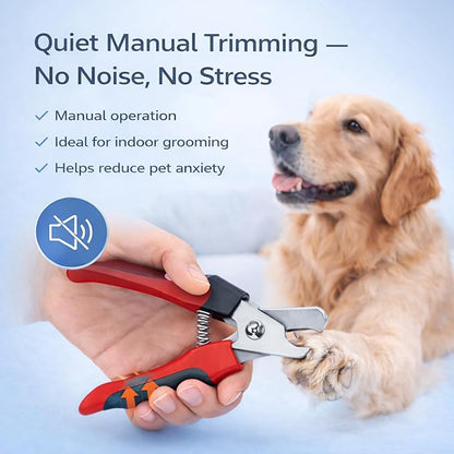 Dog & Cat Nail Clippers & Trimmers - Extra Sharp Dog Clippers with Stainless Steel Blades & Safety Guard to Avoid Overcutting - Ergonomic Cat Nail Clippers with Non-Slip Grip & Lock Feature