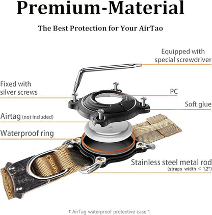 Xqpetlihai Upgraded AirTag Dog Collar Waterproof Tactical Dog Collar with AirTag Holder Heavy Duty Dog Collars for Large Dogs (Rabbit，M