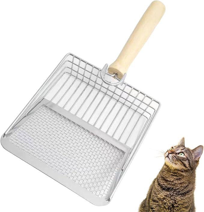Cat Litter Scooper Accessories for Indoor Cats Heavy Duty Metal Kitty Litter Scoop for Litterbox Multicat Shovel Scoop Filter for Kitty Litter