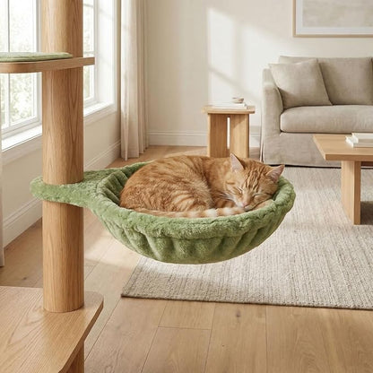 Cat Bed Hammock for Tree Replacement - 14" Cat Hammock Plush Hanging Suspension Bed - Small Animal Sleeping Pad for Rest Nap and Playing