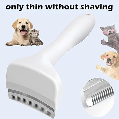 V-Tooth Deshedding Comb, Tooth Deshedding Comb for Pets Dog & Cat Grooming Brush Multifunctional Pet Comb with Ergonomic Handle for Shedding, Tight V-Shaped Teeth Shedding Combs (White, Large)