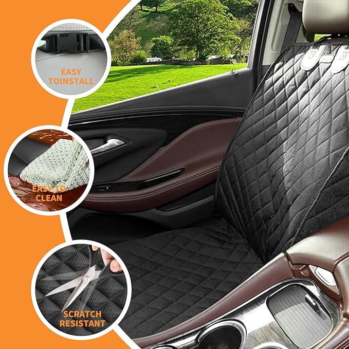 CBBPET Dog Car Seat Covers (Black Passenger Cushion)
