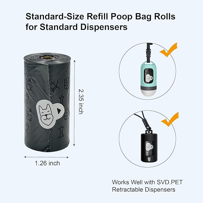 SVD.PET Dog Poop Bags Rolls, 900 Bags with Waste Bag Holder, 100% Leak-Proof, Unscented Dog Bags for Poop, Pet Waste Bag Refill Rolls