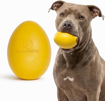 Virtually Indestructible Wobble Chew Toy - Lifetime Replacement - Tough, Durable Ball for Aggressive Chewers - Safe Non-Toxic Natural Rubber - Chew, Treats, Fetch - Med/Large Breed - 5"x4"