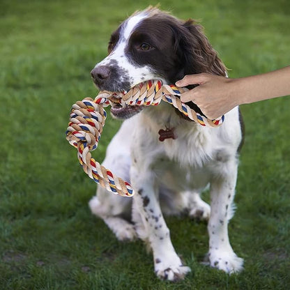 PawfectPals Indestructible Tough Twisted Dog Chew Rope Toy Teething and Tug of War for Large Dogs (Double Grip Loops and Knots)